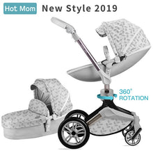 Load image into Gallery viewer, Hot Mom Baby Stroller 3 in 1 travel system with bassinet and car seat 360° Rotation Function,Luxury Pram F023