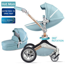 Load image into Gallery viewer, Hot Mom Baby Stroller 3 in 1 travel system with bassinet and car seat 360° Rotation Function,Luxury Pram F023