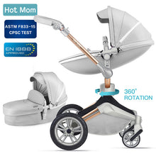 Load image into Gallery viewer, Hot Mom Baby Stroller 3 in 1 travel system with bassinet and car seat 360° Rotation Function,Luxury Pram F023