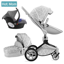 Load image into Gallery viewer, Hot Mom Baby Stroller 3 in 1 travel system with bassinet and car seat 360° Rotation Function,Luxury Pram F023