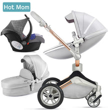 Load image into Gallery viewer, Hot Mom Baby Stroller 3 in 1 travel system with bassinet and car seat 360° Rotation Function,Luxury Pram F023