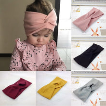 Load image into Gallery viewer, Spring Baby Solid Cross Knitted Headband For Girls Women Kids Twisted Elastic Hairband Turban Newborn Children Hair Accessories