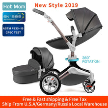 Load image into Gallery viewer, Hot Mom Baby Stroller 3 in 1 travel system with bassinet and car seat 360° Rotation Function,Luxury Pram F023